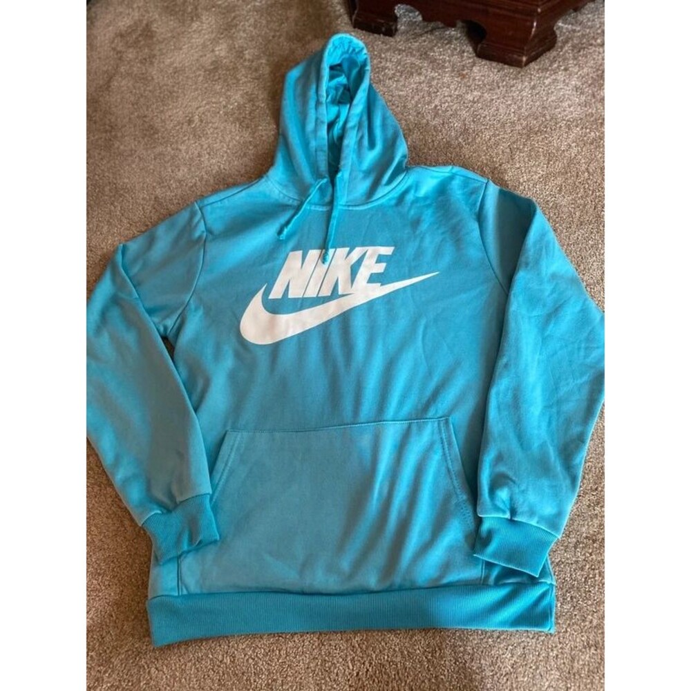 Nike Light Blue Futura Graphic Logo Pullover Hoodie